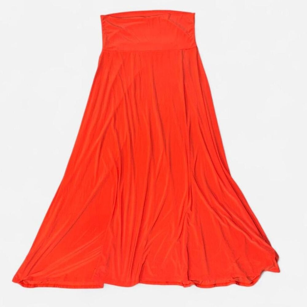 LulaRoe Orange Maxi Skirt with Wide Waistband, Size Medium